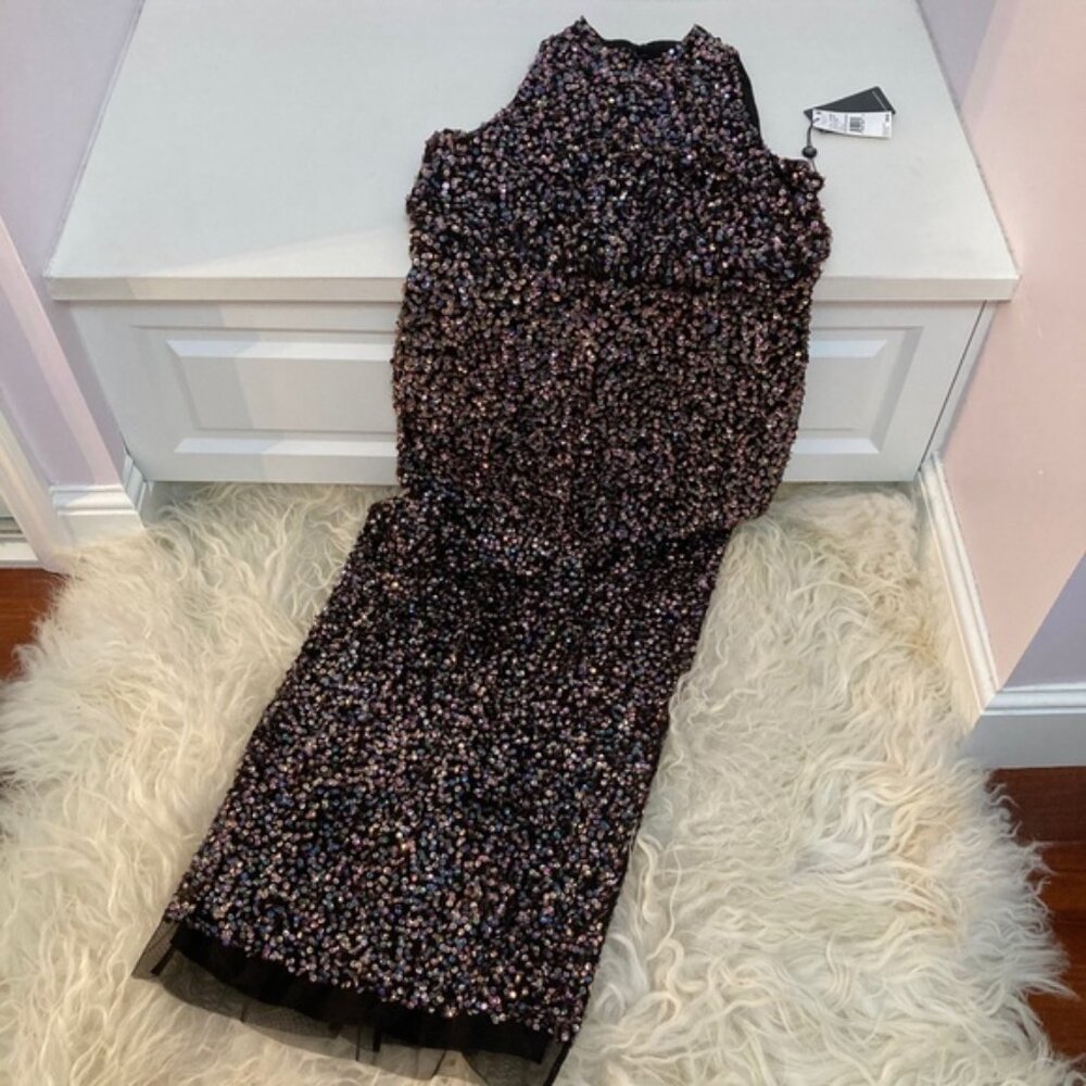 Adrianna Papell Beaded Halter Gown 0365 - Picture 2 of 8